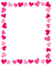 Pink hearts border