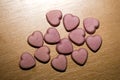 Pink hearts home made pills macro background fifty megapixels prints exstacy mdma