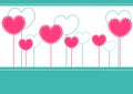 Pink hearts invitation card Royalty Free Stock Photo