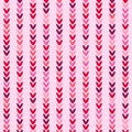 Pink hearts knit rows pattern