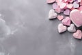 pink hearts pink hearts on the sand pink heart shaped stones Royalty Free Stock Photo