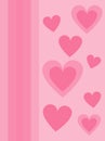 Postcard for Valentines day with Pink (rose) hearts Royalty Free Stock Photo