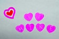 Pink Hearts that say Be Mine for Valentines Day