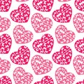 Pink hearts seamless pattern