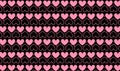 Pink hearts shapes seamless pattern on Black background .