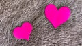 Pink hearts on wool texture Royalty Free Stock Photo