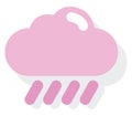Pink heavy rain morning cloud, icon icon Royalty Free Stock Photo