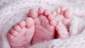 Pink heels two babies Royalty Free Stock Photo