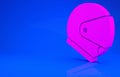 Pink Helmet icon isolated on blue background. Extreme sport. Sport equipment. Minimalism concept. 3d illustration. 3D Royalty Free Stock Photo