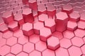 Pink hexagon pattern - honeycomb concept