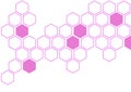 Pink hexagon on white background wall pattern