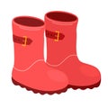 Pink high clean rubber boots. Water protection, waterproof shoes.