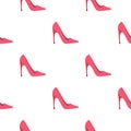 Pink high heel shoe pattern seamless