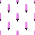 Pink Highlighter Pen Icon Seamless Pattern