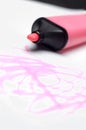 Pink Highlighter scribbles Royalty Free Stock Photo