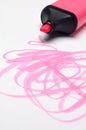 Pink Highlighter scribbles Royalty Free Stock Photo