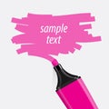 Pink highlighter vector. Royalty Free Stock Photo