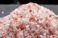 Pink Himalayan salt close-up. Pink salt slide.