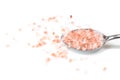 Pink himalayan salt on white background Royalty Free Stock Photo