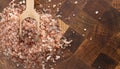 Himalayan Sea Salt on Wooden Butcher Block Royalty Free Stock Photo