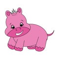 pink hippopotamus cute little girl
