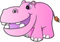 Pink hippopotamus Vector