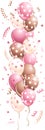 Pink holiday Balloons in line