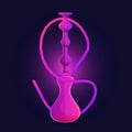 Pink hookah icon, cartoon style