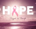 Pink hope breast cancer awareness background