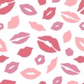 Pink Hot Kiss Vector Graphic Background Seamless Pattern Royalty Free Stock Photo