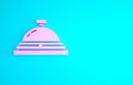 Pink Hotel service bell icon isolated on blue background. Reception bell. Minimalism concept. 3d illustration 3D render Royalty Free Stock Photo