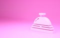 Pink Hotel service bell icon isolated on pink background. Reception bell. Minimalism concept. 3d illustration 3D render Royalty Free Stock Photo