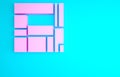 Pink House Edificio Mirador icon isolated on blue background. Mirador social housing by MVRDV architects in Madrid