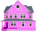 Pink House, Home, Cottage, Isolated Royalty Free Stock Photo