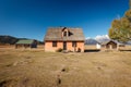 Pink House on the John Moulton ranch in Mormon Row Historic District in Grand Teton National Park, Wyoming Royalty Free Stock Photo