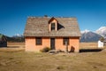Pink House on the John Moulton ranch in Mormon Row Historic District in Grand Teton National Park, Wyoming Royalty Free Stock Photo