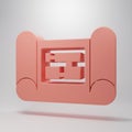 Pink House plan icon isolated on pink background. Minimalism concept. 3D render illustration Royalty Free Stock Photo