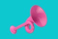 Pink Hunting Horn in Duotone Style. 3d Rendering