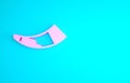 Pink Hunting horn icon isolated on blue background. Minimalism concept. 3d illustration 3D render Royalty Free Stock Photo