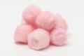 Pink hygienic cotton balls Royalty Free Stock Photo