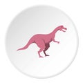 Pink hypsilophodon dinosaur icon circle