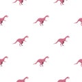Pink hypsilophodon dinosaur pattern seamless