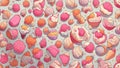 pink ice cream, seamless pattern illustration, random mess permutation Royalty Free Stock Photo