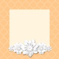Pink image frame with white 3d flowers Royalty Free Stock Photo