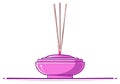 Pink Incense Holder with Sticks Royalty Free Stock Photo