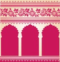 Pink Indian saree temple design