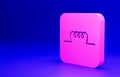 Pink Inductor in electronic circuit icon isolated on blue background. Minimalism concept. 3D render illustration