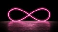 A pink infinity symbol on a black background. Royalty Free Stock Photo