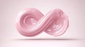 Pink infinity symbol shape on pink background