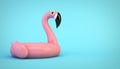 Pink inflatable flamingo